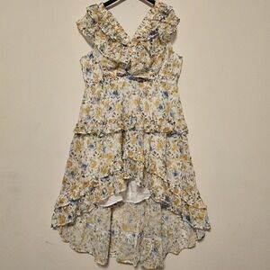 Layered With Love Women's Dress Plus Size 2X Sleeveless Maxi Floral‎ Lace Hi-Low